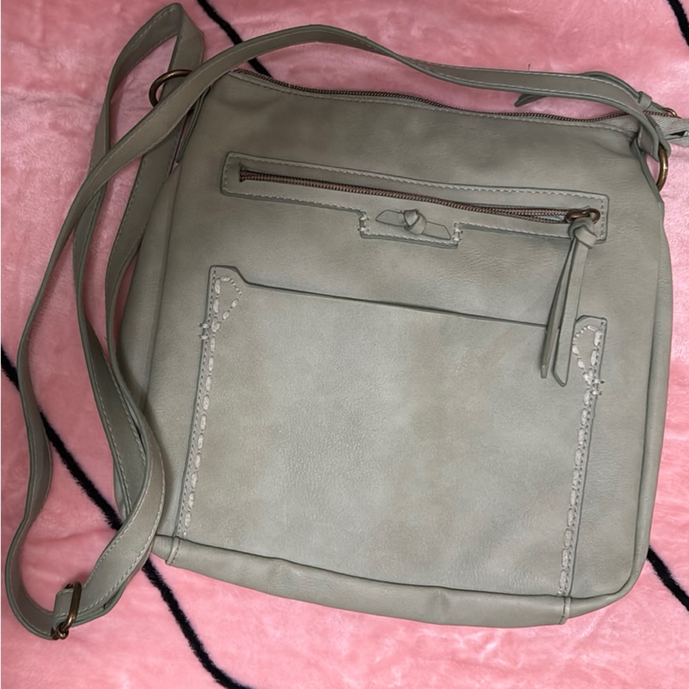 Sleek Cream Crossbody Bag